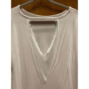 Daytrip top, size large, cream with v shaped mesh/ cutout back